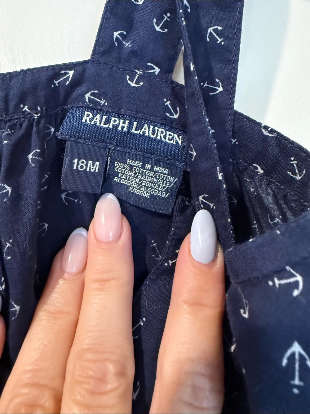 Ralph Lauren Navy Anchor Print Sundress